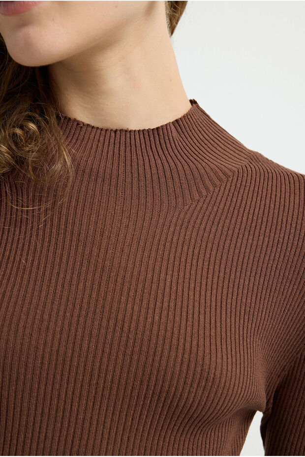 Boğazlı Triko Elbise - 2