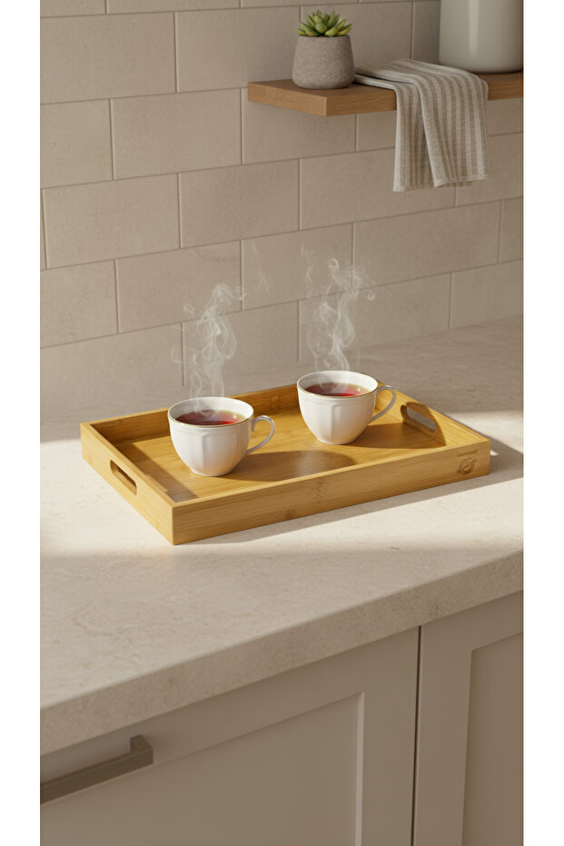 Lara Bambu Desenli Tepsi Orta - 3