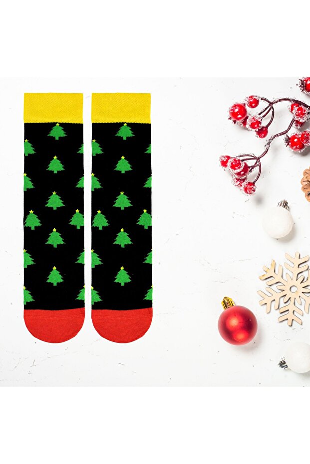 ChristmAs Pine Tree PAtterned Socks - 1
