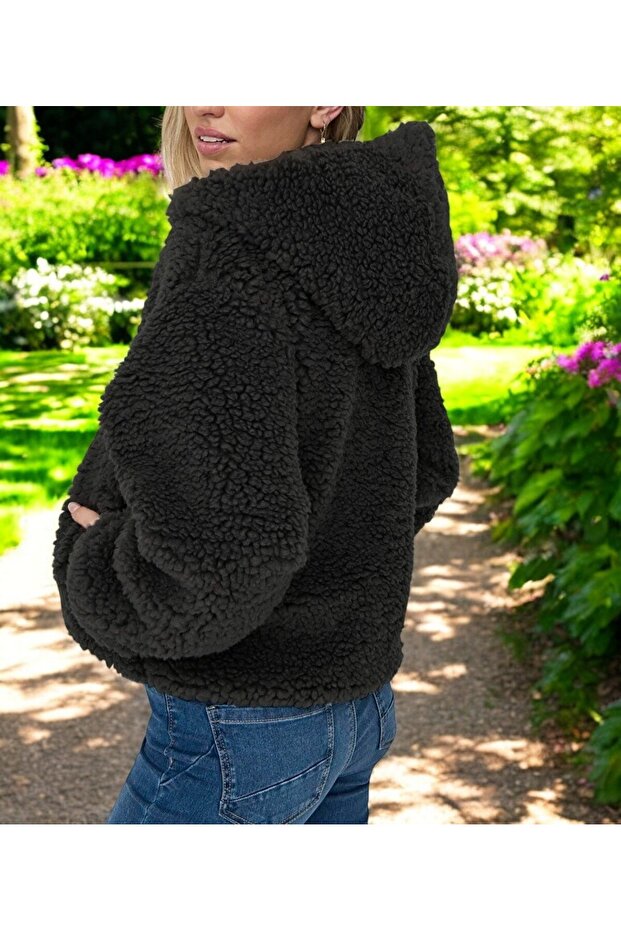 Kışlık Kadın Peluş Ceket - 2