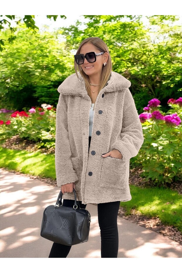 Kışlık Tarz Peluş Ceket - 2