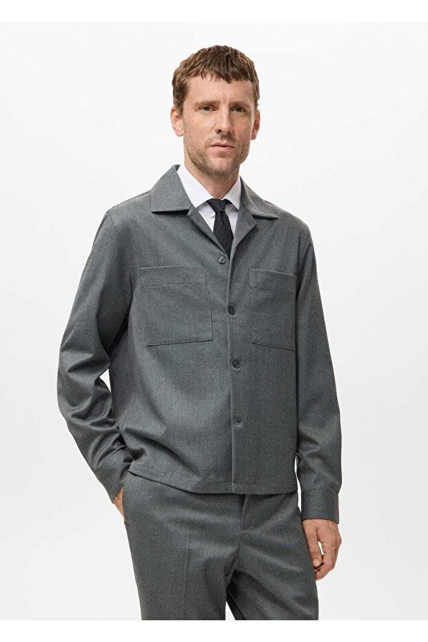 Akışkan cepli overshirt - 1