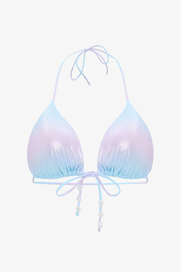 Jamie Beaded Multicolor Triangle Bikini Top - Gamze Erçel Collection - 6