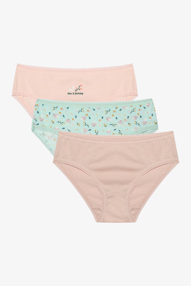 Girl's Mushroom 3-Piece Multicolored Slip Panties