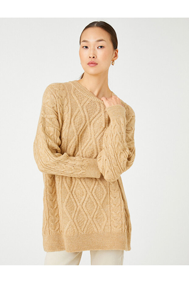 Oversize Knitted Sweater Crew Neck
