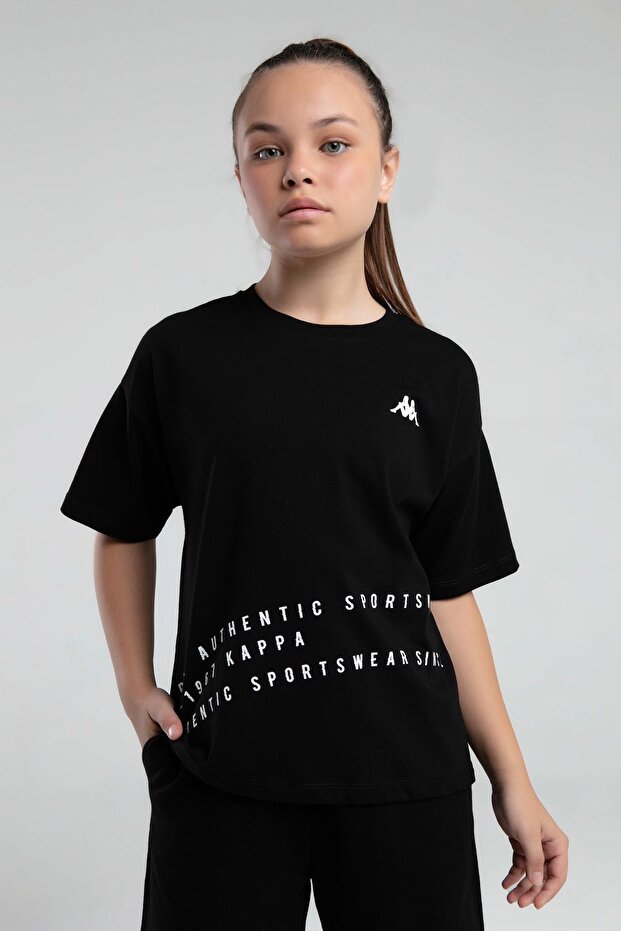 Authentic Kaley Kız Çocuk Siyah Regular Tişört - 1