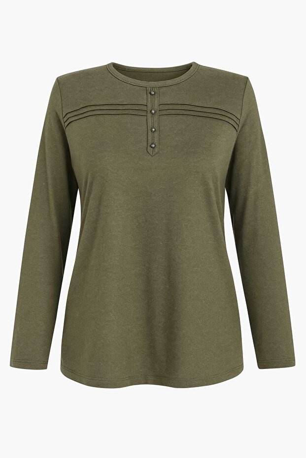 Women's Winter Lycra Mother's Combed Cotton Blouse Striped Striped
