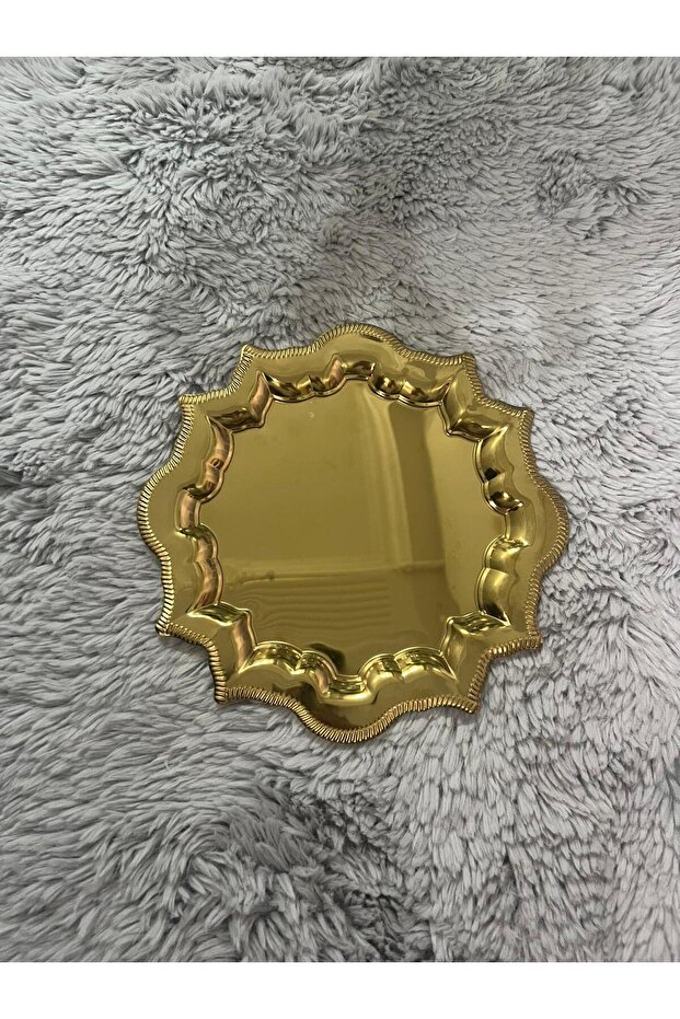 Single-Sided Gold Corners Wavy Gold Stainless Steel Coffee Presentation Tray