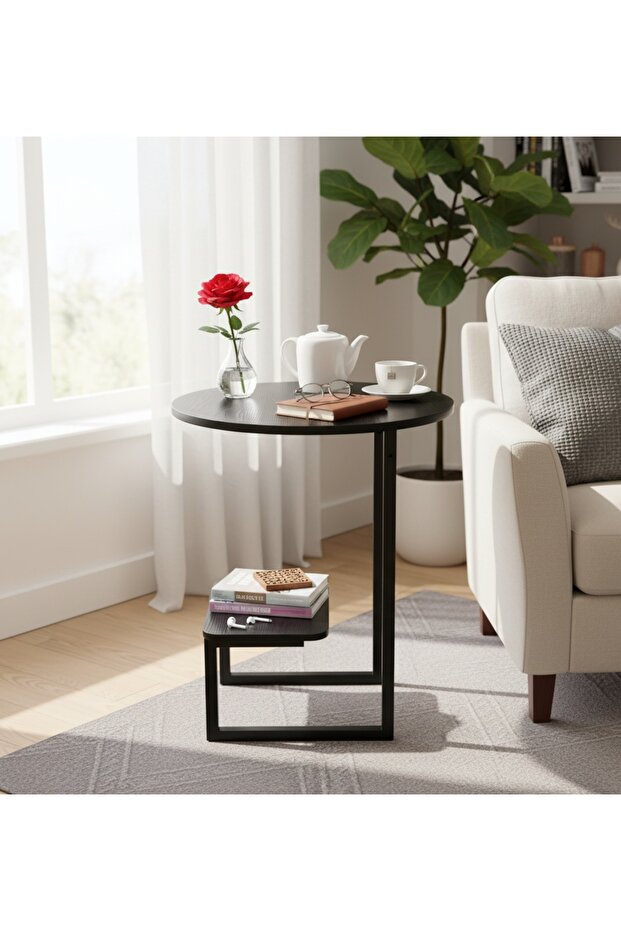 Modern Multi-Purpose Side Table - Double-Layer Coffee Table - 2