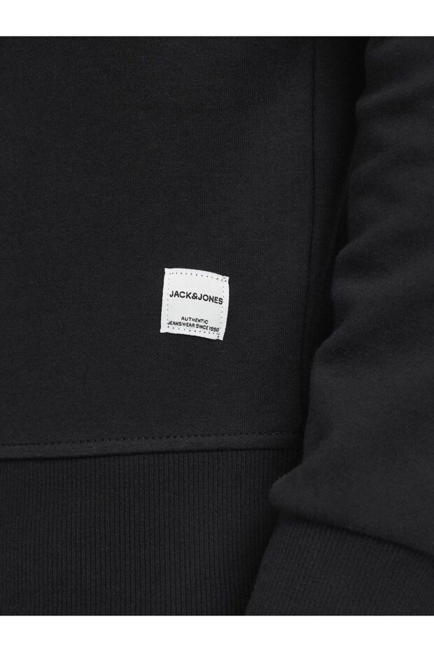 Bisiklet Yaka Düz Renk Sweatshirt-Basic - 5