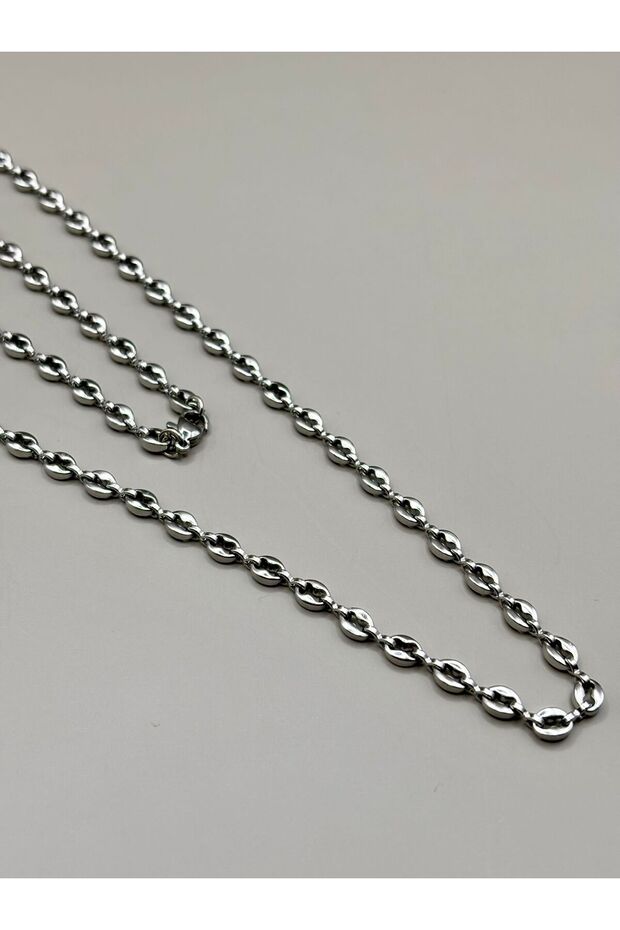 Steel Silver Color Link Chain Necklace