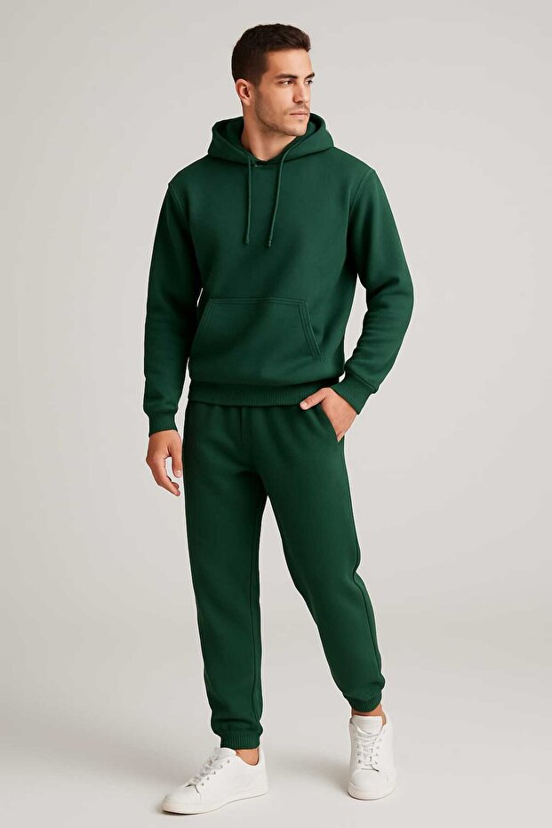 طقم بدلة رياضية من القطن الأساسي السميك للشتاء مكون من 3 خيوط - 6