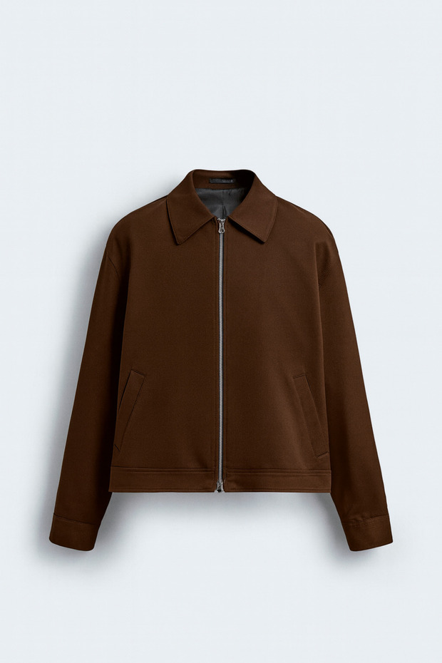 Men's Brown Regular Zippered Coat-Jacket Soft Textured Premium Fabric