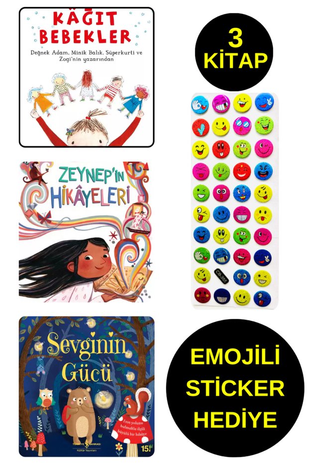 Emoji Sticker Gift - Preschool Illustrated Books - Paper Babies - SEVGİNİN GÜCÜ - ZEYNEP