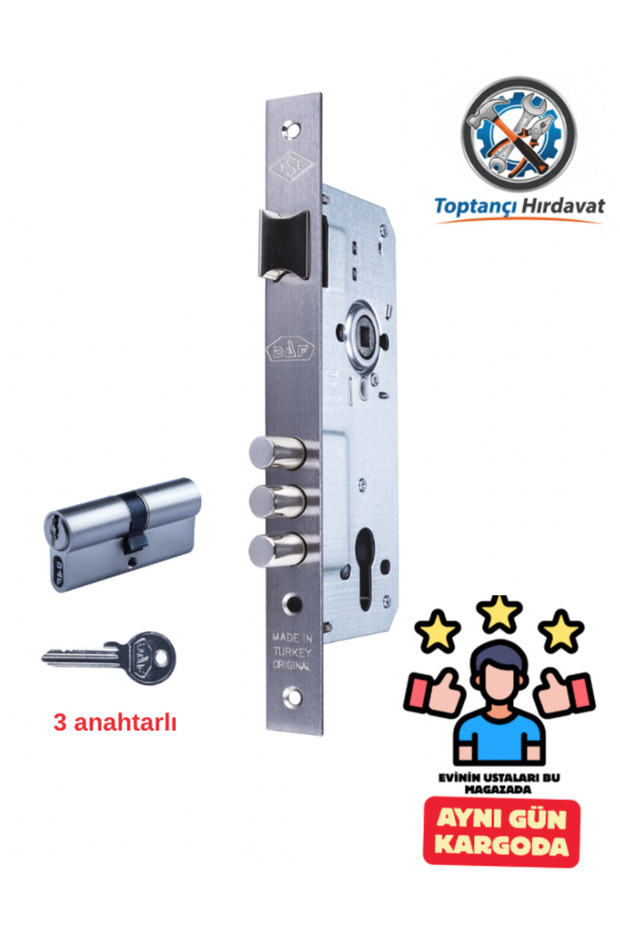 eski tip 45 mm çelik kapı kilidi - 1