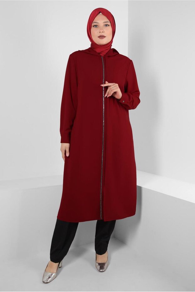 HOODED STONE STRIP TUNIC 20392
