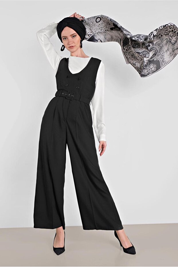 Kruvaze Buttoned Pocket Jumpsuit 4479