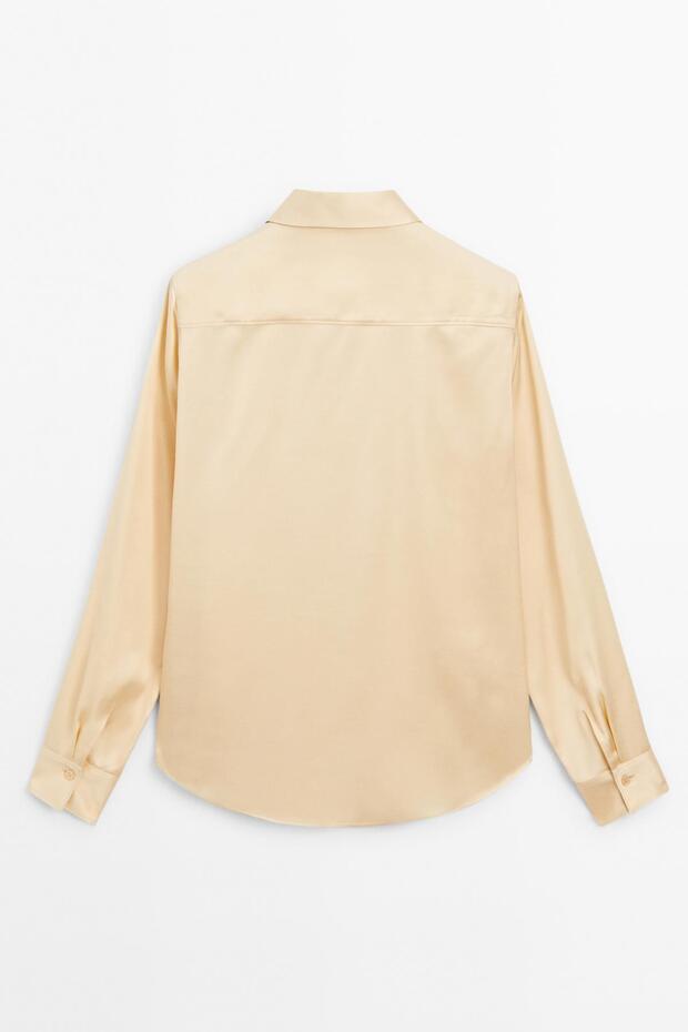 Dökümlü saten gömlek - 6