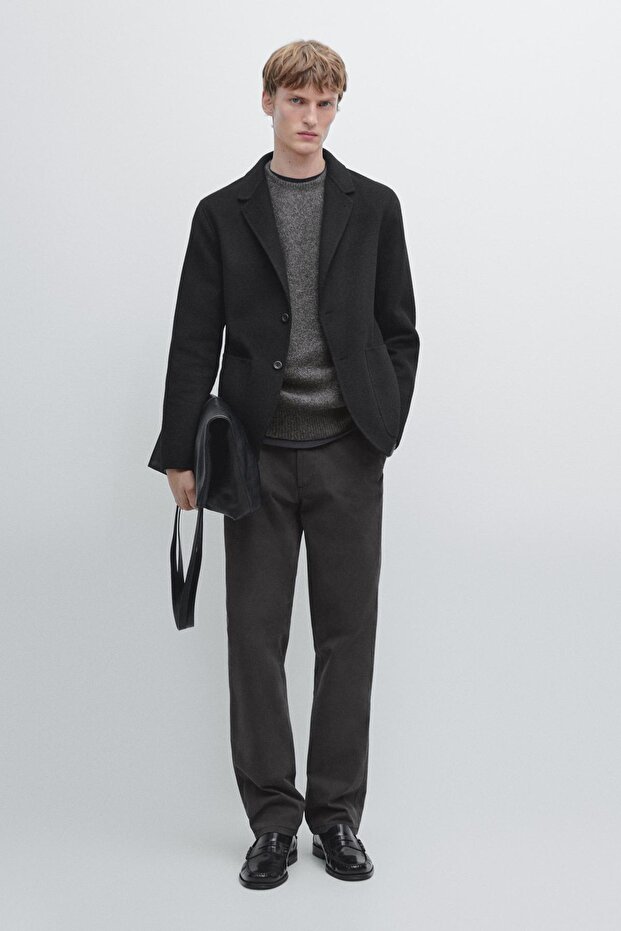 Double-knit wool blend jacket - 1