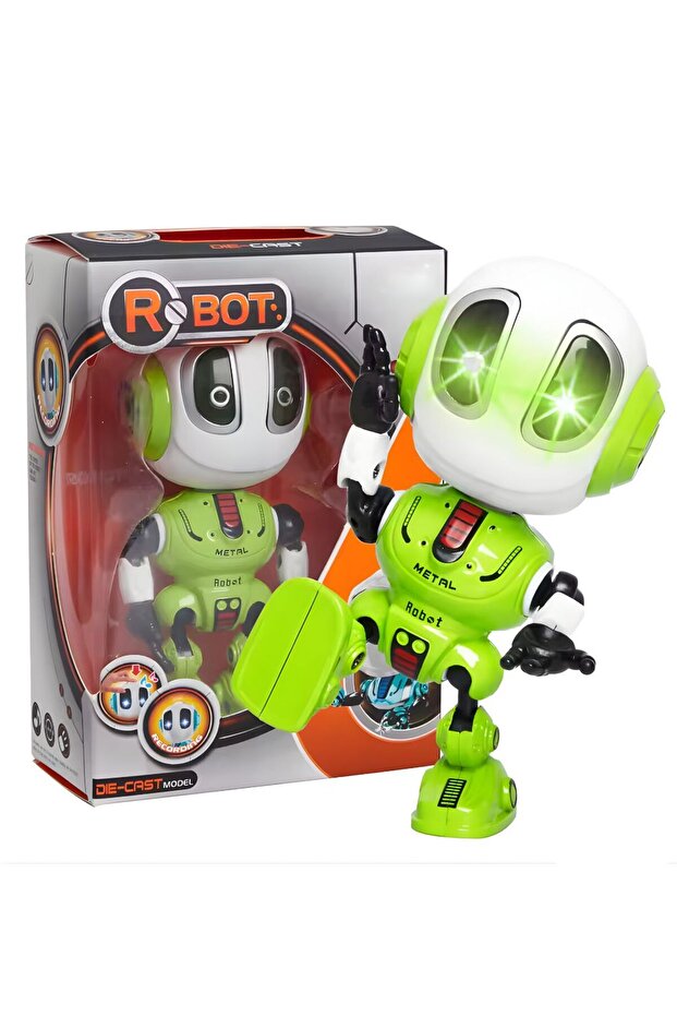 Minik Robot Ses Tekrar Edebilen Die-cast Oyuncak - Yeşil - 3