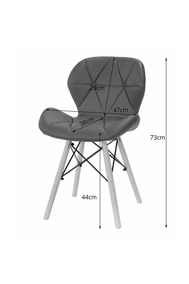 Scandinavian style chair, Artool, Lago, eco-leather, wood, white, 47x38x73 cm - 2
