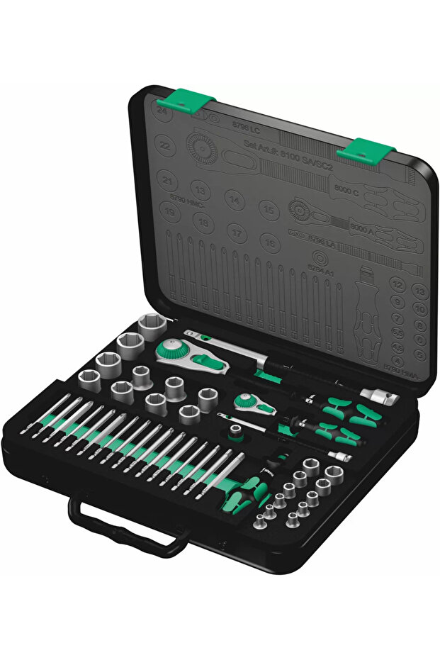 طقم مفك براغي زيكلوب 8100 SA/SC 2 بمقاس 1/2 بوصة - 1/4 بوصة 05160785001