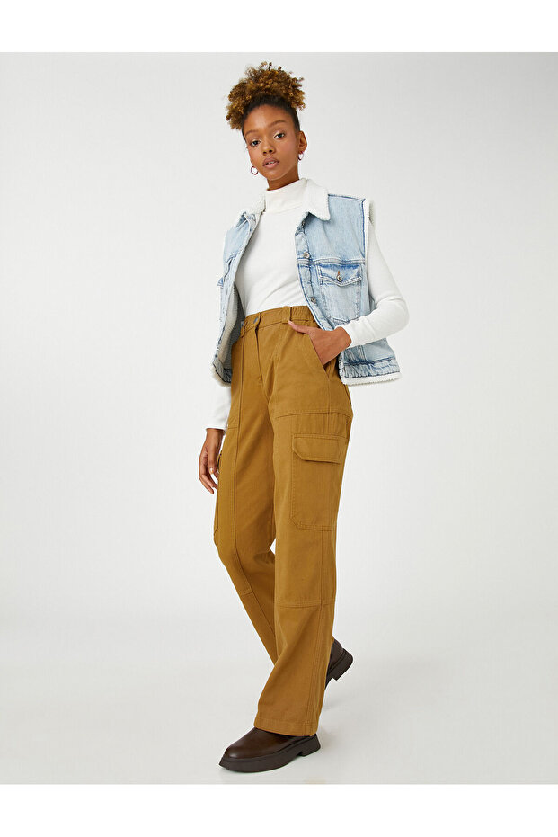 Cargo Pants High Waist Pocket Detailed