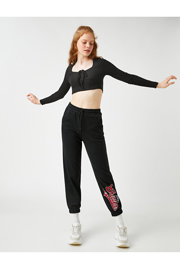 Women's Black Sweatpants 3WAL40127IK
