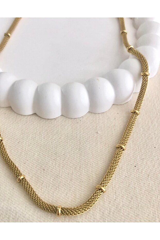 Kadın düğümlü hasır çelik kolye - 2