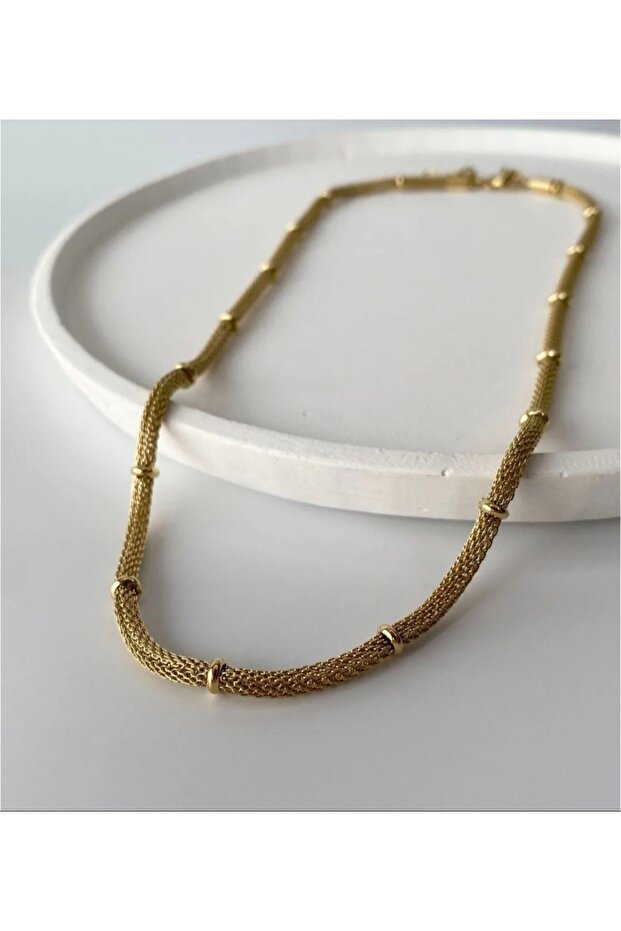 Kadın düğümlü hasır çelik kolye - 8