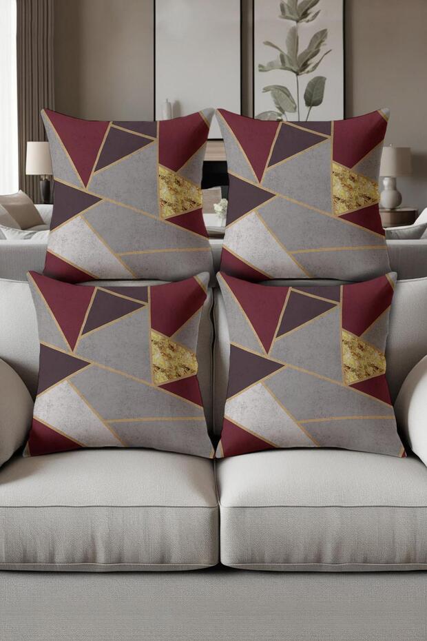 Digital Printed Soft Textured 4-Piece Throw Pillow Cover Set (43X43 cm) Krl0019