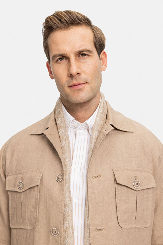 EKRU DÜĞMELİ CEKET - 7