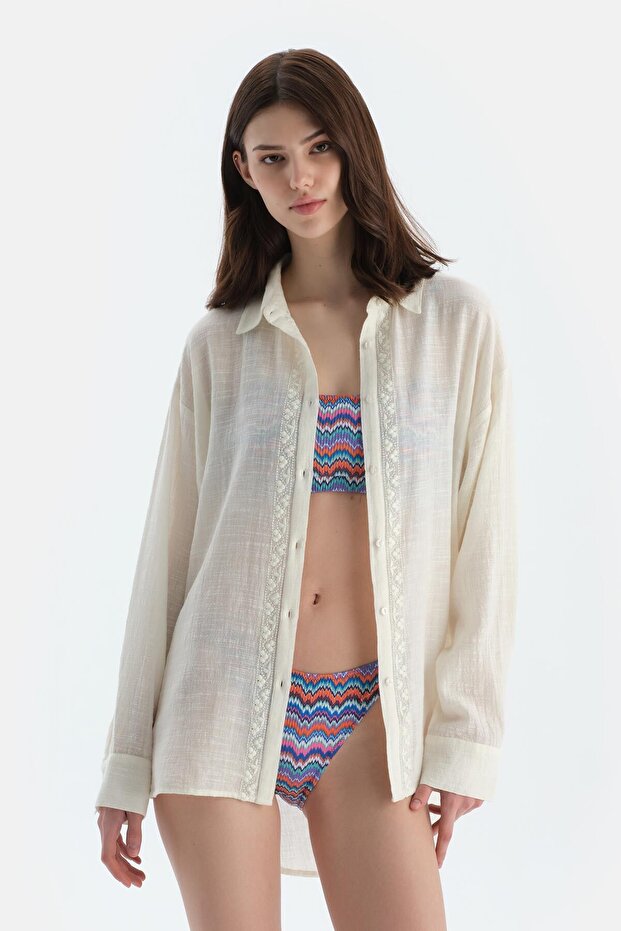 Ekru Uzun Kol Gömlek - 2