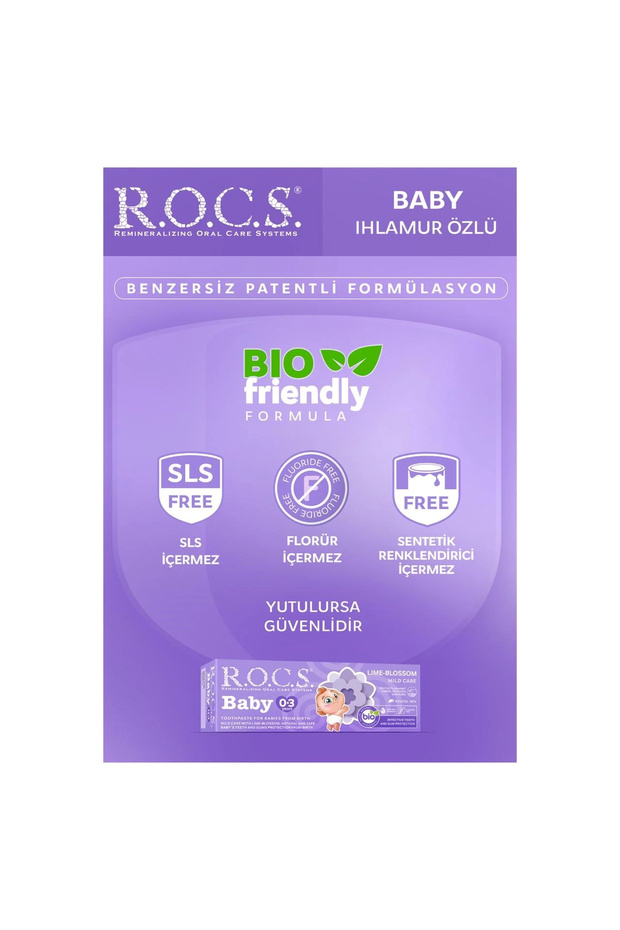 Rocs baby 0-3 years old swallowable toothpaste with linden extract 35 ml - 4