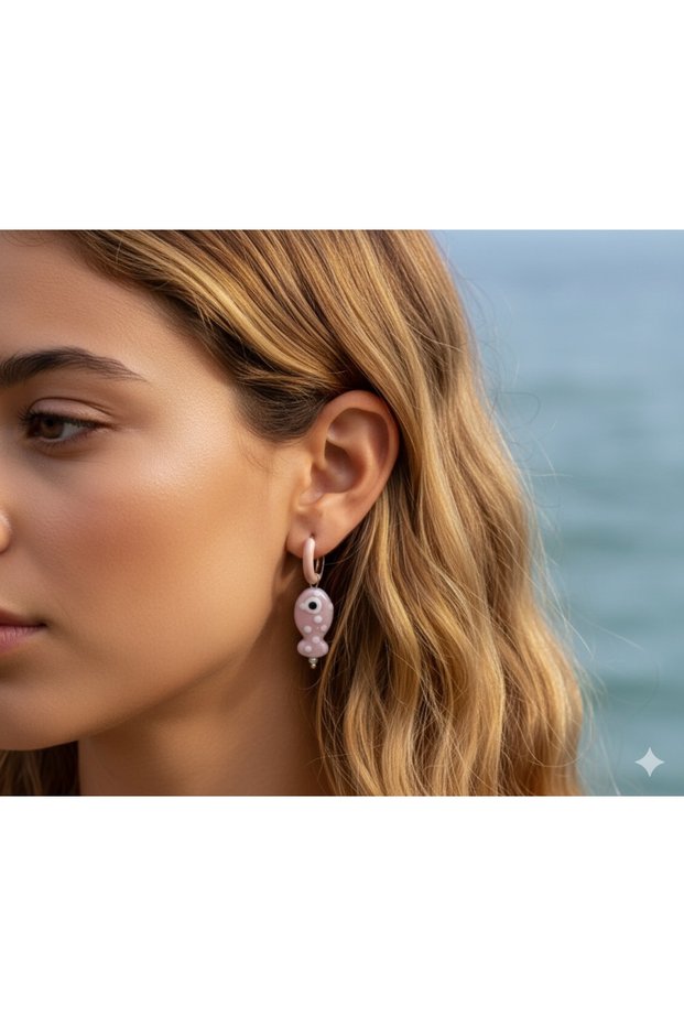 Steel Earrings Tarnish-Free Antiallergic Fish Figured (2 Years Importer Guaranteed)