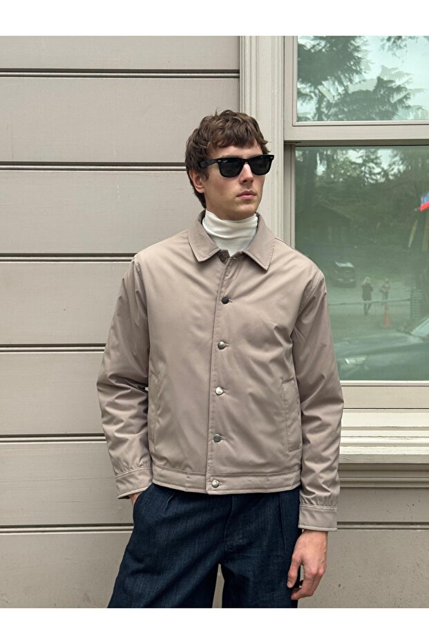 Erkek Basic Mont Ceket Bej - 1