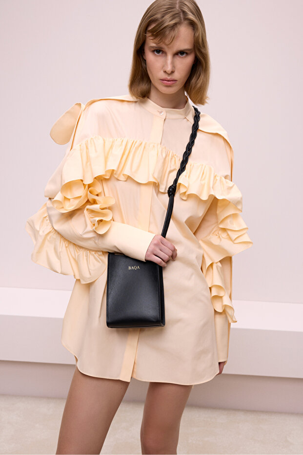 Fırfır Detaylı Somon Gömlek - 5