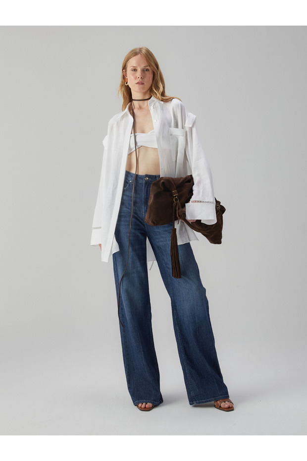 Keten Oversiz Gömlek - 2