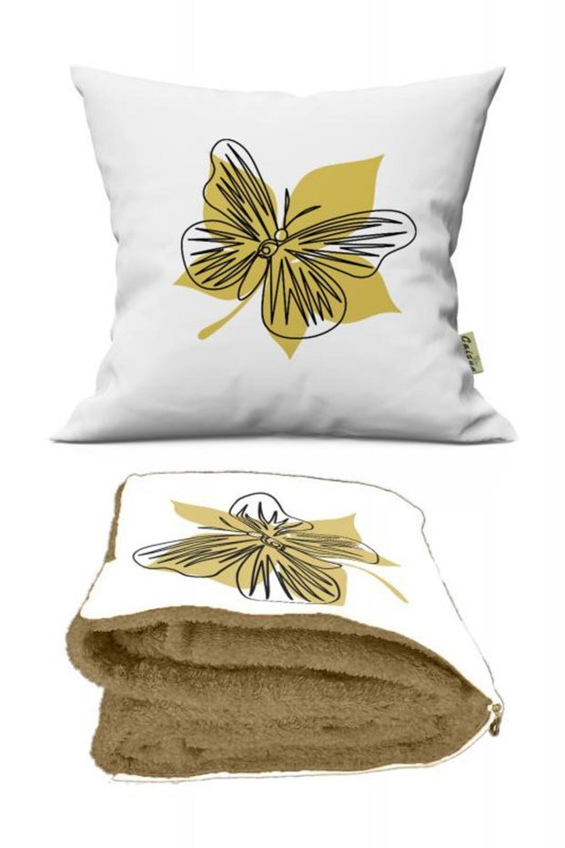 Striped Butterfly Pattern Optional Pillow Inside Tv Blanket 110X170Cm