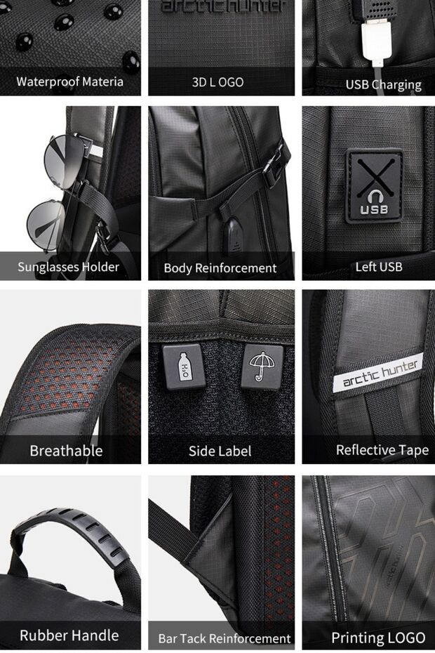B00387 Model Black Backpack - 7