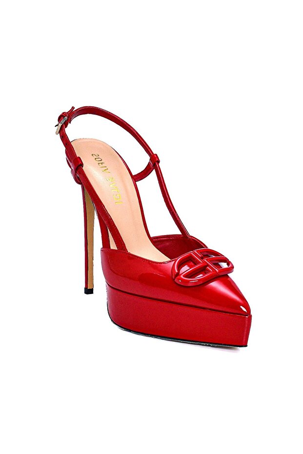 Hayfı Kırmızı Rugan  Kadın Platform - 3