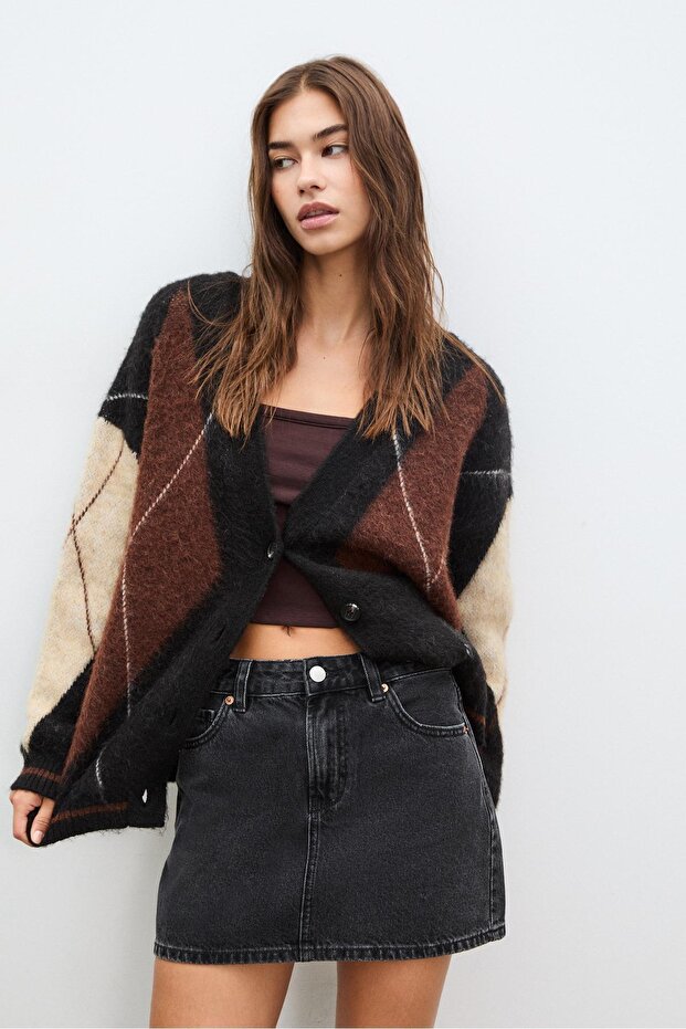 D60 denim mini etek - 2