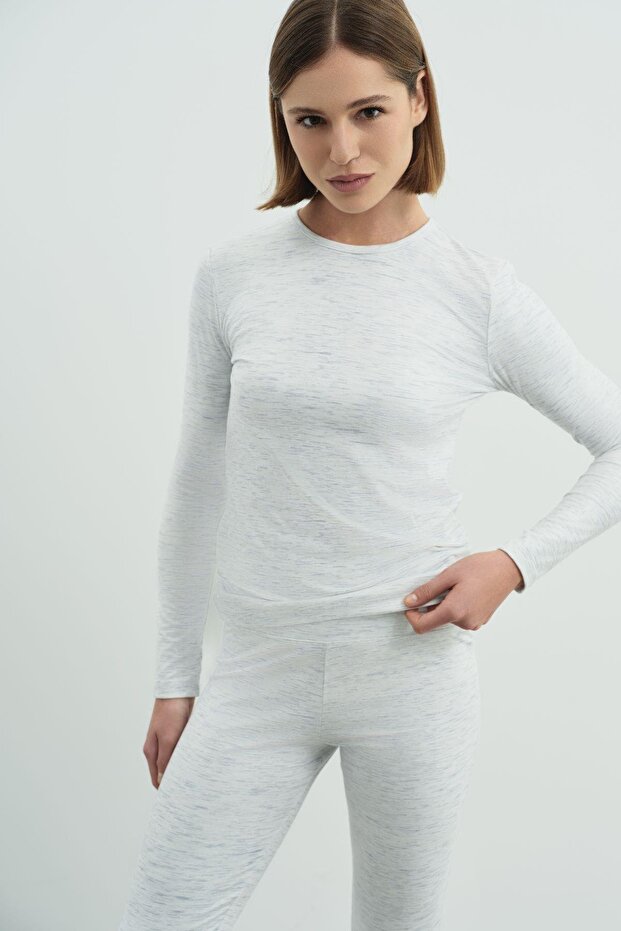 Crew Neck Soft Long Sleeve T-Shirt Gray