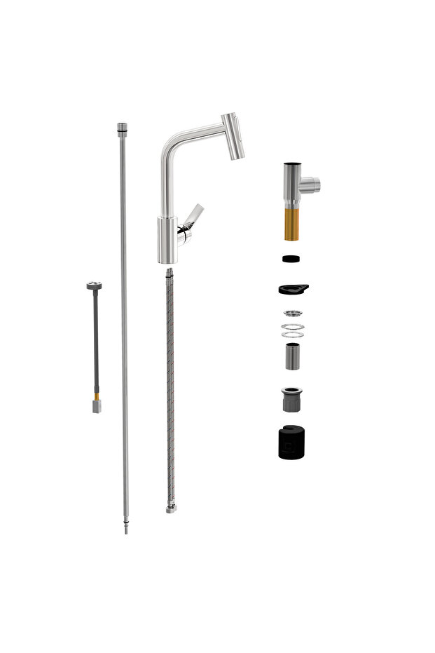 Maestro A42146 Pull-Out Eviye Mutfak Bataryası, Krom - 6