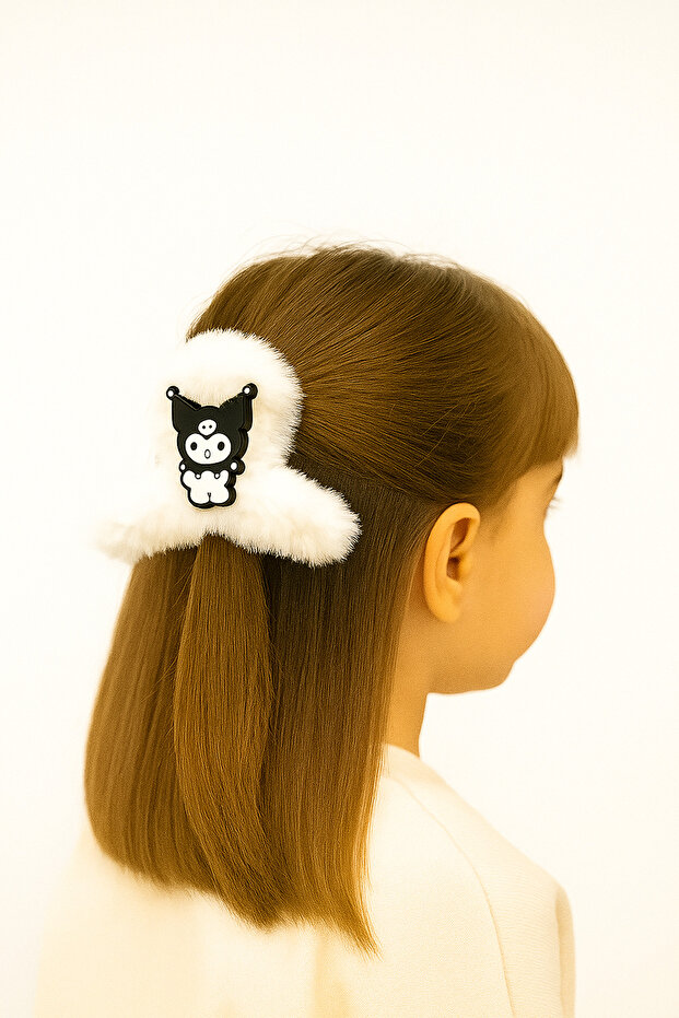Kuromi Designed Plush Children's Hair Clips