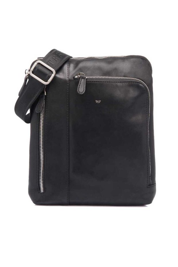 Black Genuine Leather Men's Crossbody Bag - S1Ac00021274-C59