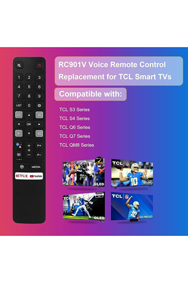 جهاز تحكم عن بعد صوتي بديل لتلفزيون TCL Android Smart TV RC901V - 2