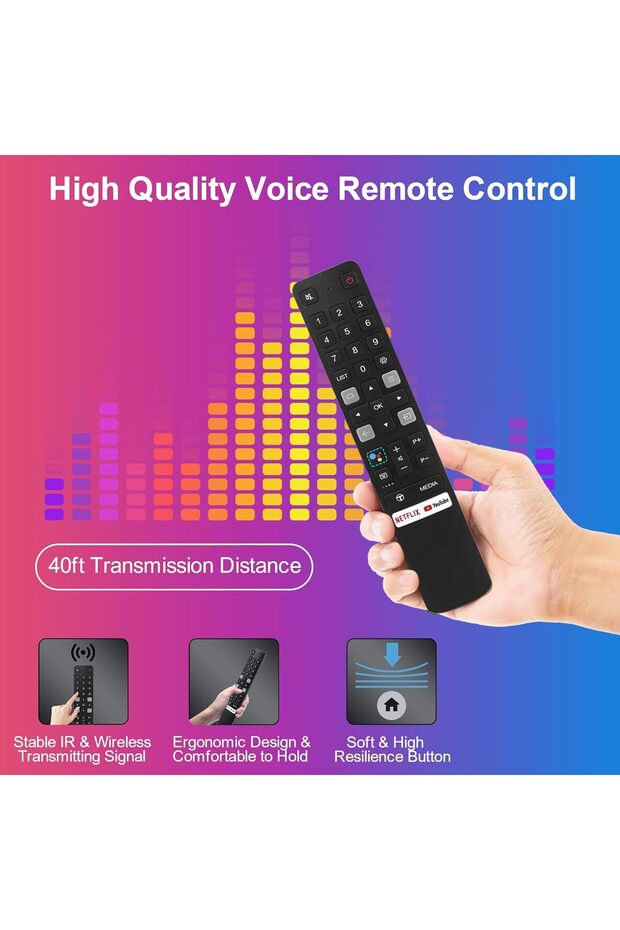 جهاز تحكم عن بعد صوتي بديل لتلفزيون TCL Android Smart TV RC901V - 6