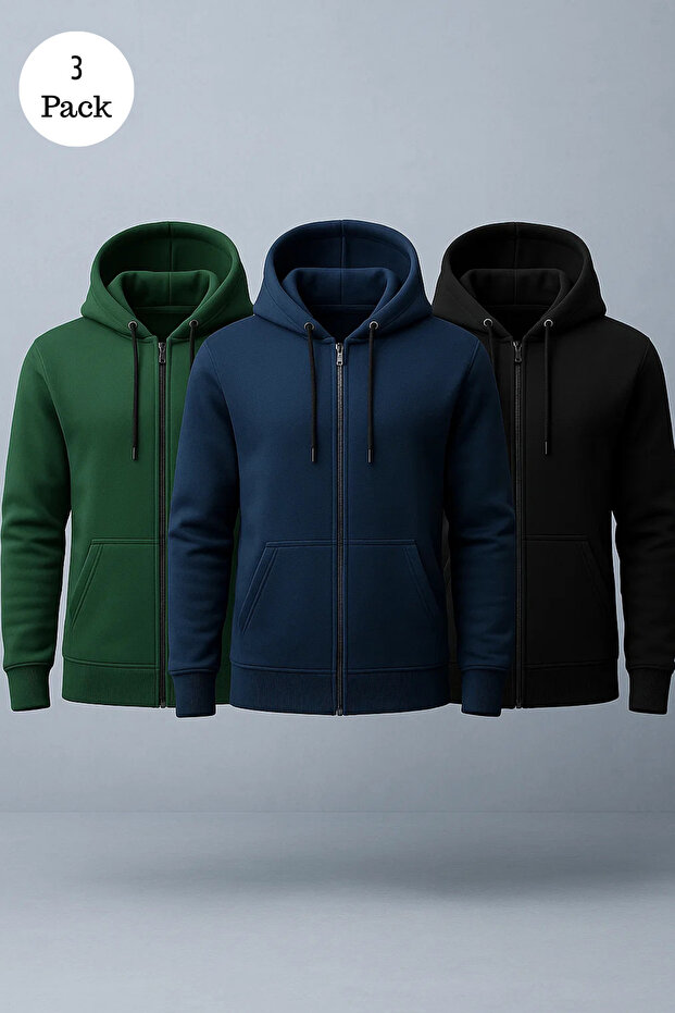Men's Hooded Oversized 3-Pack Sweatshirt