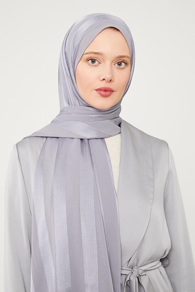 Silver Glitter Stripe Tokyo Shawl